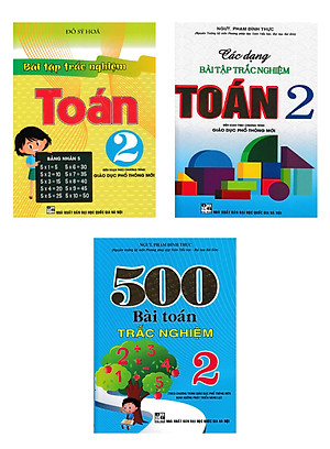 Combo 500 Bài Toán Trắc Nghiệm + Bài Tập Trắc Nghiệm Toán 2 (Biên Soạn Theo Chương Trình Mới) (Bộ 3 Cuốn) - HA