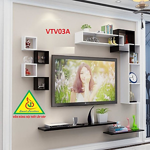 Bộ Kệ Ti Vi Treo Tường Trang Trí - Nội Thất Lắp Ráp