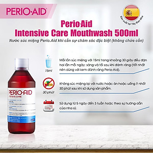 Nước súc miệng ngăn mảng bám, chống viêm Perio Aid Intensive Care 500ml