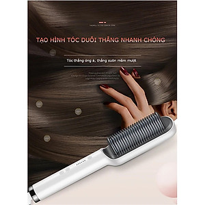 Lược Điện Chải Tóc, Công Suất 45W, Giúp Tóc Bồng Bềnh, Óng Mượt; Làm Xoăn, Duỗi Thẳng Dễ Dàng, Có Đèn Cảnh Báo Nhiệt Độ, Tăng Giảm Nhiệt Độ Dễ Dàng- Hàng Chính Hãng