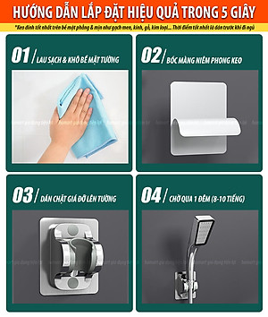 Giá Đỡ Vòi Hoa Sen Dán Tường Đế Góc Nghiêng 120º Móc Treo Vòi Xịt Nhà Tắm Siêu Dính Hamart