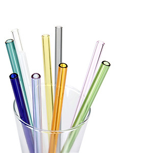 Bộ 2 Ống Hút Thủy Tinh+ Tặng 2 Cọ Rửa + 1 Khăn Lau và 1 Hộp Đựng (Nhiều Màu Tùy Chọn)