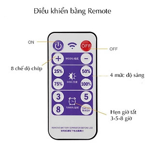 Đèn Fairy Light Năng Lượng Mặt Trời Điều Khiển Remote