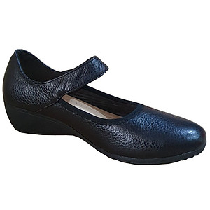 Giày Búp Bê Đế Xuồng Trơn Chính Hãng TRƯỜNG HẢI DX125 Da Bò Thật Màu Đen Đế Cao su Mềm Dẻo 4Cm HÌNH ẢNH THẬT