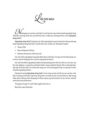 Ngữ Pháp Tiếng Anh 7 (Theo Chương Trình Khung Của Bộ Giáo Dục Và Đào Tạo)