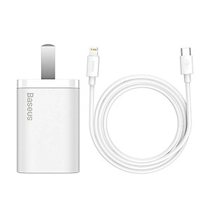 Bộ sạc nhanh 20W USB Type C Baseus Super SI Quick Charger QC3.0 cho iPhone 12 (1C, 20W, Chân dẹt) - Hàng chính hãng