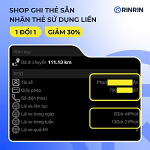 Thẻ lái xe đa năng RFID. Quẹt được tất cả hãng hộp đen. Shop có tích hợp sẵn cho tài xế, hoặc hướng dẫn tích hợp tại nhà