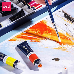 Hộp Màu Nước Acrylic Dạng Tuýp 5ml Cao Cấp BST Finenolo Chuyên Nghiệp Deli - Tô Đất Sét, Đất Nặn Tự Khô, Vẽ Túi Vải Tote, Quần Áo DIY, Giày, Tranh Tường, Đa Chất Liệu, Tươi Sáng, Nhanh Khô - Nhiều Phân Loại - EC19