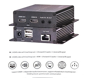 Bộ chuyển đổi hdmi sang lan 200m có cổng usb HL-HDMI-200KVM Ho-Link - Hàng chính hãng