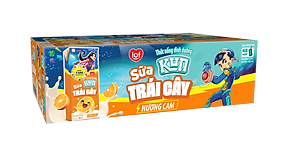 Thùng 48 Hộp Sữa Trái Cây Hương Cam KUN 180ml/hộp ( thẻ cào)