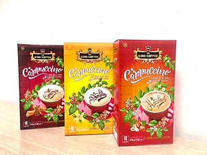 Cà Phê Hòa Tan Cappuccino Vị Dừa KING COFFEE - Hộp 12 gói x 20g