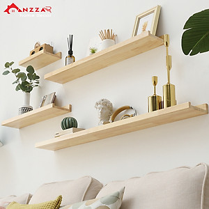 Kệ gỗ treo tường, kệ trang trí Anzzar, decor phòng ngủ, phòng khách, giá gỗ treo tường