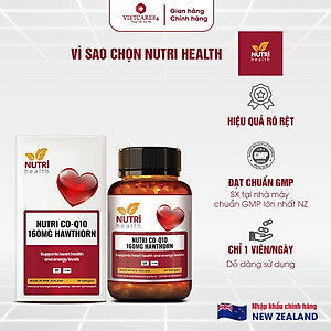 Viên Uống Bổ Tim Nutri CO-Q10 160MG Hawthorn 30 Viên | Giúp Tim Khỏe Mạnh, Phục Hồi Sức Khỏe - Nhập Khẩu Chính Hãng