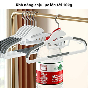 Combo 10 móc treo quần áo chống trượt xoay 360 đa năng, chất liệu nhựa siêu bền, màu giao ngẫu nhiên- hàng chính hãng