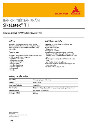 Phụ gia chống thấm vữa và tác nhân kết nối - Sikalatex TH (thùng 25lít)