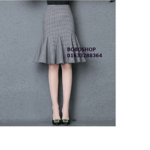 CHÂN VÁY SỌC ĐUÔI CÁ NHÍ