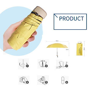 Dù Chống Tia UV 6 Xương Gấp Gọn