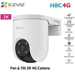 Camera Ezviz Dùng sim 4G H8C 3MP 2K, Cảnh báo AI, đàm thoại 2 chiều, Có màu ban đêm - Hàng chính hãng
