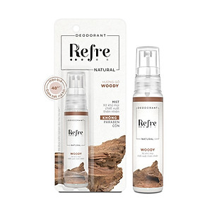 Xịt khử mùi chiết xuất thiên nhiên Refre Natural Woody Hương Gỗ 30ml