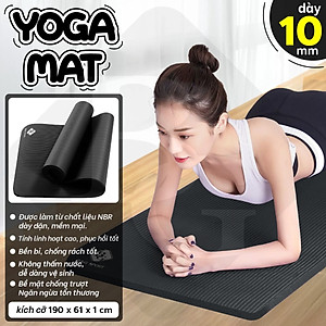 BG Thảm tập Yoga,GYM chuyên dụng dày 10mm  cao su NBR nguyên khối, độ đài hồi tốt, chống lún, Chống trơn trượt, độ bám cao, ngăn ngừa hôi và ẩm mốc (hàng nhập khẩu)