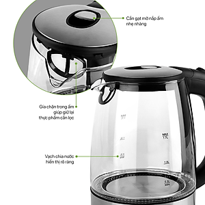 Ấm đun nước siêu tốc Elmich Smartcook ICS-3859 (1.7 Lít) - Hàng chính hãng