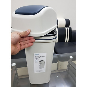 Thùng rác nắp lật Hiro 15L (Kèm ruột) - Chính hãng INOCHI