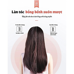 Lược Điện Chải Tóc, Công Suất 45W, Giúp Tóc Bồng Bềnh, Óng Mượt; Làm Xoăn, Duỗi Thẳng Dễ Dàng, Có Đèn Cảnh Báo Nhiệt Độ, Tăng Giảm Nhiệt Độ Dễ Dàng- Hàng Chính Hãng