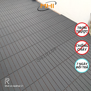 [COMBO 11] Vỉ nhựa lót sàn MHI cao 2 cm, chuyên dụng cho ban công, bể bơi sân vườn PP - kích thước 30 cm x 30 cm x 2 cm