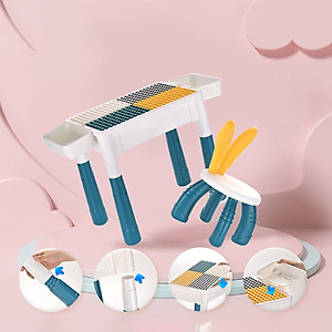 Trọn bộ đồ chơi lắp ghép sáng tạo cho bé trai và bé gái có kèm bàn và ghế ngồi, chất liệu nhựa ABS cứng cáp dày dặn - Đồ chơi phát triển trí não cho bé yêu