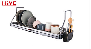 Giá úp chén bát treo tủ bếp trên Premium Black Hive Hàn Quốc