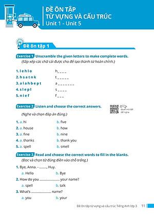 Đề Ôn Tập Từ Vựng Và Cấu Trúc Tiếng Anh Lớp 3