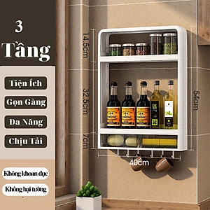 Kệ Đựng Gia Vị, Kệ Để Đồ Nhà Bếp, Kệ Để Đồ Dùng Nhà Bếp Gắn Tường Tiện Dụng Kệ Treo Tường Đựng Lọ Gia Vị Và Gia Vị Đa Chức Năng - HÀNG CHÍNH HÃNG MINIIN