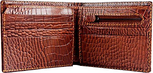 Bộ Ví & Thắt Lưng Nam Vân Cá Sấu Huy Hoàng HT2112-HT4115 (23 x 11,5 cm) - Nâu