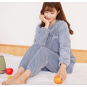 Bồ Ngủ Bông Tay Dài Hoạ Tiết Thêu Thời Trang Thu Đông Cho Phái Nữ