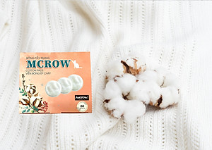 Bông tẩy trang tròn hộp 80 miếng Mcrow -Màu Hồng