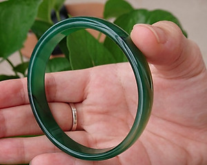 Vòng Tay Cẩm Thạch, Đá Chalcedony tự nhiên Miến Điện, đẹp long lanh