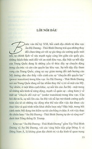 ẤN ĐỘ Trong Sự Định Hình Cấu Trúc Khu Vực ẤN ĐỘ DƯƠNG - THÁI BÌNH DƯƠNG (Sách chuyên khảo)