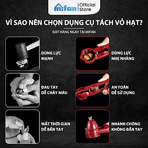 Dụng Cụ Tách Hạt Thông Minh Mifan - Kẹp vỏ hướng dương, óc chó, hạnh nhân, macca, mắc ca, hạt dẻ