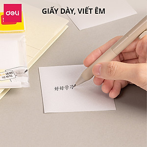 Set 50 giấy note Deli trong suốt chống nước giấy ghi nhớ ghi chú có keo dính chắc chắn cho học sinh văn phòng tiện lợi