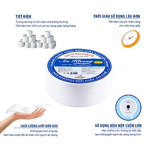 Combo 5 giấy vệ sinh cuộn lớn 2 lớp 500g AN KHANG CARO | THẾ GIỚI GIẤY | 100% Bột giấy nguyên sinh | 5AKC500