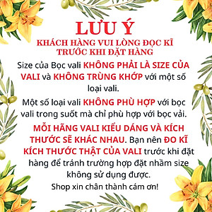 Size 20 Size 22 Túi Trùm Chống Xước Cho Vali Cao Cấp Áo bọc, bao bọc vali trong suốt chống trầy xước khi vận chuyển 