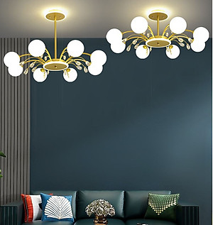 Đèn chùm DESPE loại 8 bóng kiểu dáng hiện đại, sang trọng trang trí nhà cửa độc đáo - kèm bóng LED chuyên dụng.