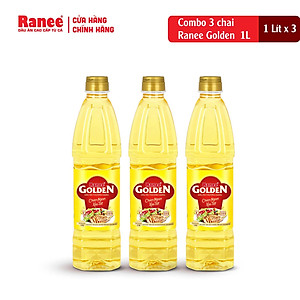 Combo 3 chai dầu ăn Ranee Golden 1 lít (1 lít/chai x 3 chai)