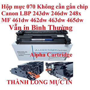 Hộp mực 070 Có chip Canon LBP 243dw 246dw 248x-MF 461dw 462dw 463dw 465dw  Hàng chính hãng Alpha Cartridge