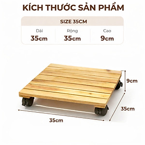 Đôn Chậu Cây Cảnh Có Bánh Xe Cỡ Lớn 35Cm Thích Hợp Đặt Chậu Cây Trong Nhà Thuận Tiện Di Chuyển Màu Vàng
