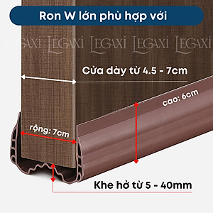 1 Mét ron cửa W loại vừa 4x4.5cm thanh chặn cửa, chắn khe hở chân cửa ngăn côn trùng, bụi, ngắn thoát hơi máy lạnh Legaxi