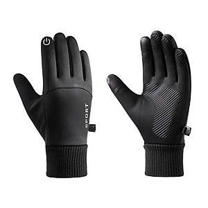 Găng tay phượt dành cho nam lót nỉ lông ấm áp cảm ứng điện thoại phủ gen nhựa chống trượt GTNK02