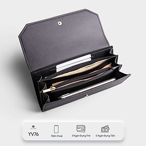 Ví Yuumy ( Thời trang nữ nắp gập kiểu cầm tay dáng dài - Ví da Seasand YV76 )