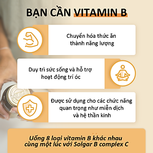 NHẬP KHẨU USA CHÍNH HÃNG - Viên uống tăng cường sức khỏe, giảm căng thẳng Solgar® B-Complex và Vitamin C Stress Formula 
