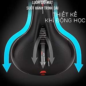 Đệm Yên Xe Đạp Thể Thao Đàn Hồi Mềm Dày Thoáng Khí Cao Cấp Giúp Êm Mông Thoải Mái (Bản Nâng Cấp) Chống Trượt, Siêu Êm Có Lỗ Rãnh Thoát (Thân Rộng) Mai Lee